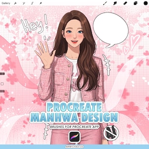 Pędzle Procreate Manhwa FX: 100 układów, dymki dialogowe, obramowania paneli, kreskowanie i oświetlenie