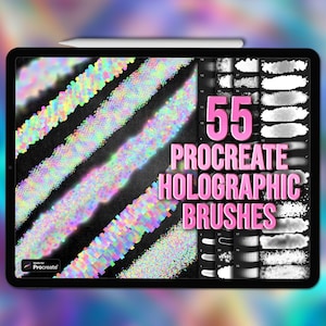 Procreate holographic brushes. Glitter Procreate brushes. Procreate pearlescent brushes