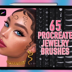 Procreate jewelry brushes. Procreate necklace brushes. Procreate jewelry stamps. Procreate chain brushes. Procreate earrings brushes