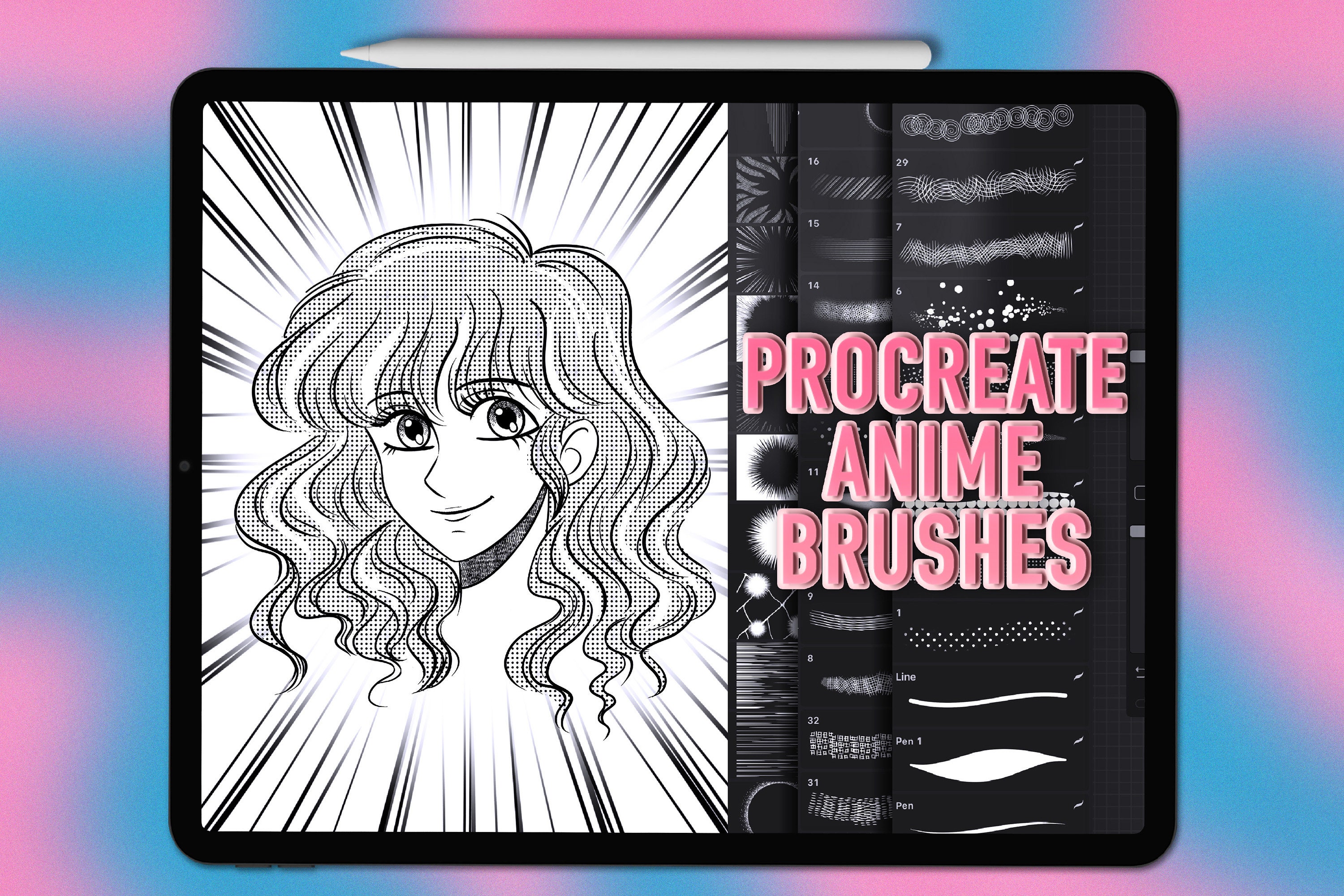Procreate Anime Brushes. Procreate Manga Brushes. Procreate Etsy