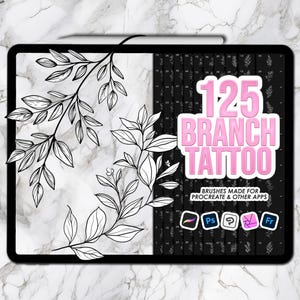 Branch Procreate stamps. Leaves Procreate tattoo stamps. Procreate branch stamps. Photoshop brushes tattoo branches