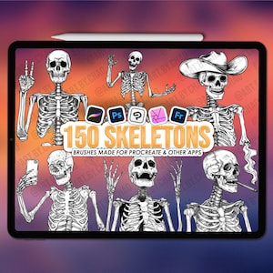 Timbres de procréation squelette. Procréez des timbres de crâne. Procréez des timbres squelettes. Pinceaux tête de mort Photoshop. Tampons tête de mort Clip Studio Paint