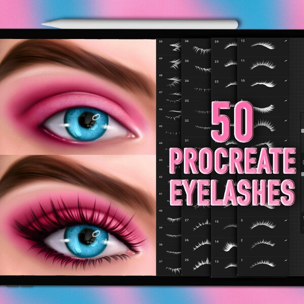 Procreate eyelash stamps | Procreate eyelash brushes | Eyelash Procreate stamp brushes | Procreate lashes | Procreate lash brushes