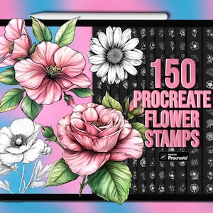 Flower Procreate stamps | Procreate flower stamps | Flower Procreate brushes