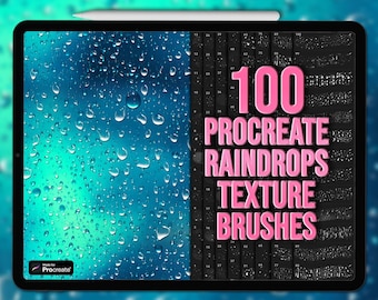 Pinceles de gotas de lluvia para Procreate. Pinceles de textura de gotas de lluvia para Procreate. Pinceles de lluvia con gotas de agua para Procreate. Pinceles de textura de lluvia para Procreate.