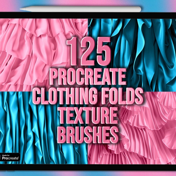 Kleidung falten Procreate Bürsten | Stofffalten Procreate Texturbürsten | Procreate Stoffstrukturbürsten