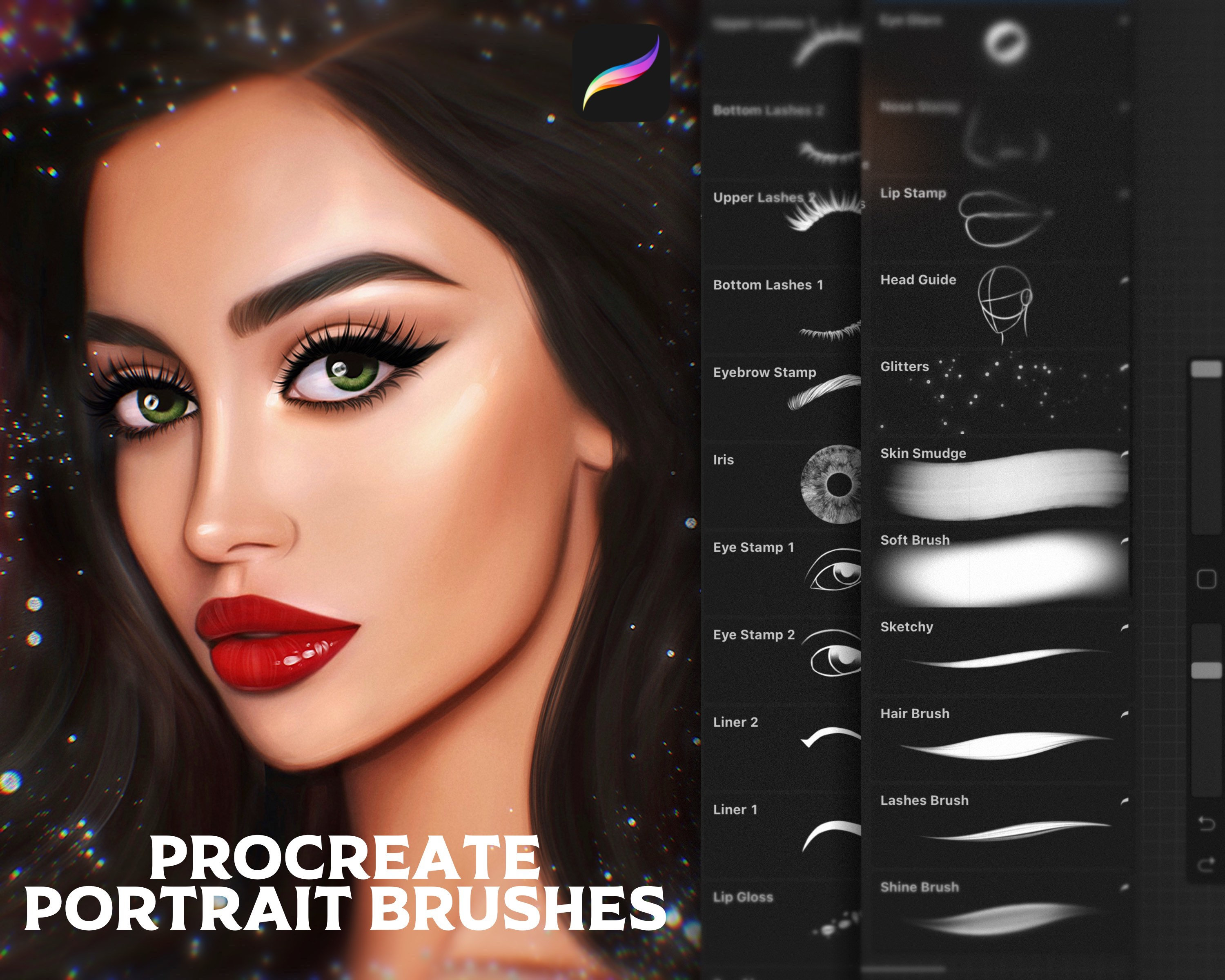 Procreate Portrait Brushes. Procreate Realistic Portrait Etsy