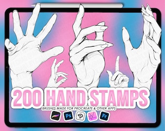 Procreate Hand Stamps (Photoshop and Clip Studio Paint brushes supported)