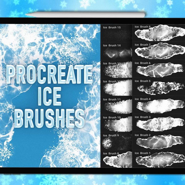 Procréer des brosses à glace | Pinceaux à lustrer Procreate | Pinceaux à procréer Rime Ice | Frost Winter Procreate pinceaux | Pinceaux Congeler Procreate