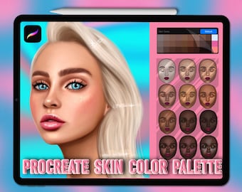 Skin Procreate color palette | Procreate skin tone color palette | Procreate skin swatches | Procreate portrait color palette