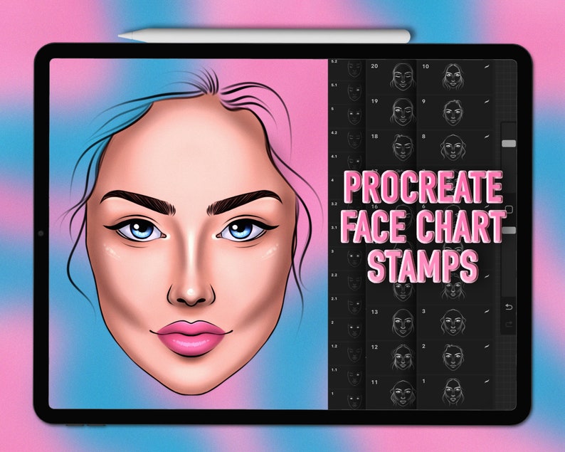 Procreate Face Stamp Brushes Procreate Face Brushes Etsy