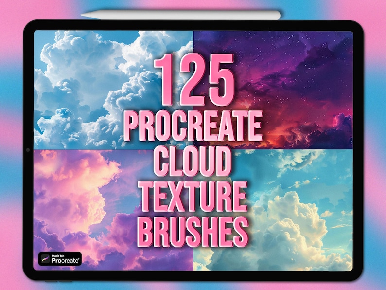 Pinceles de nubes para Procreate. Pinceles de textura de nubes para Procreate. Pinceles de textura de cielo para Procreate. Pinceles de cielo para Procreate. Pinceles de nubes para Procreate. imagen 1