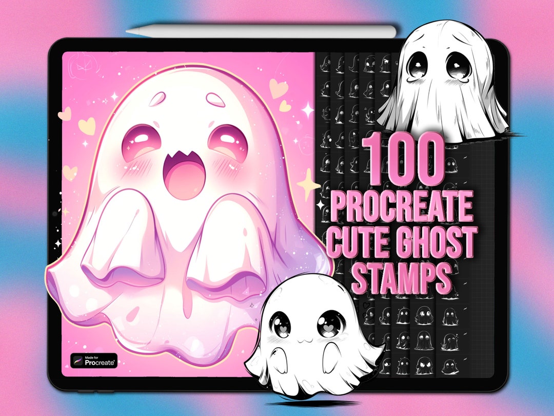 Cute Ghost Procreate Stamps Cartoon Procreate Ghost Stamps Anime Ghost ...