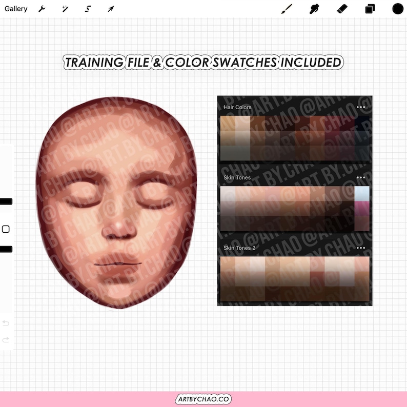Procreate Blending Brushes – smudge, blender, shading face and hair bundle