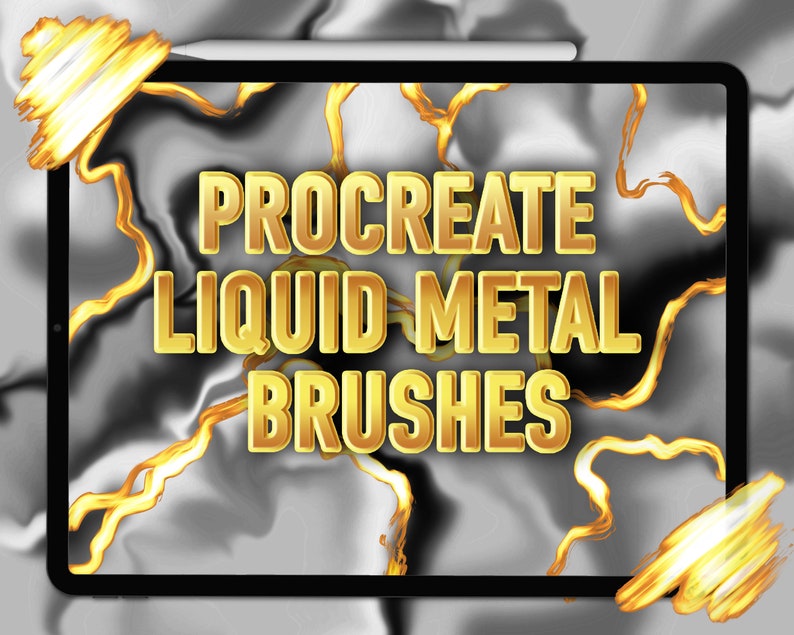 Procreate Liquid Metal Brushes Procreate Glitter Brushes Etsy