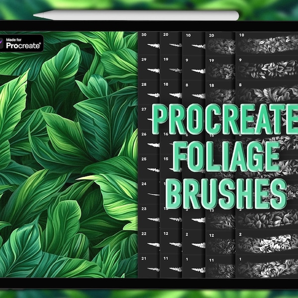 Foliage Procreate brushes | Procreate plant brushes | Procreate tree texture brushes | Procreate branch brushes | Procreate leaves