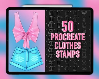Procreate clothes stamps. Procreate clothing brushes. Procreate clothes brushes. Procreate jeans stamps. Procreate shirt brushes