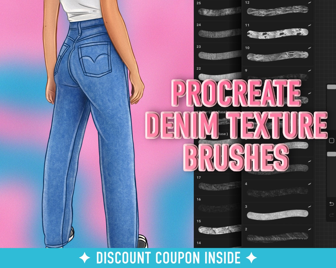 Procreate Denim Brushes Procreate Denim Texture Brushes Etsy