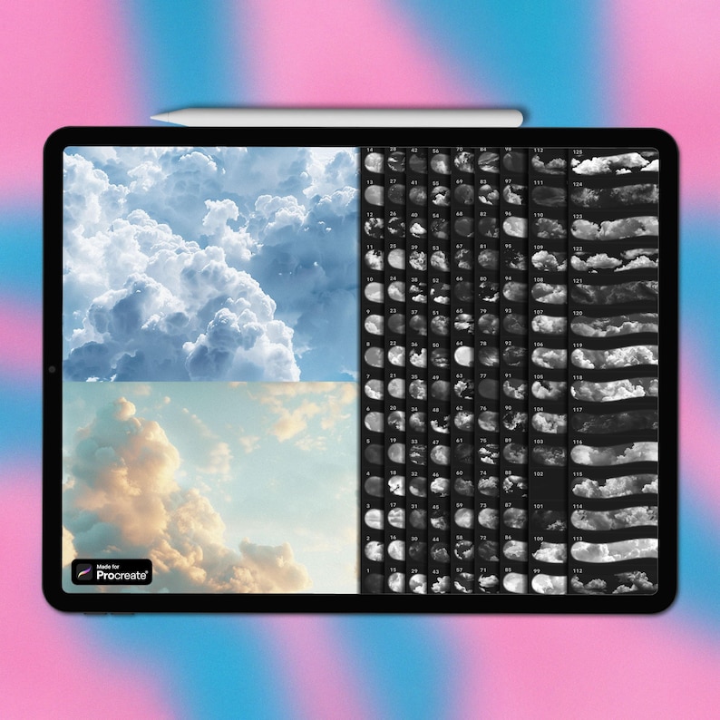 Cloud Procreate brushes | Cloud Procreate texture brushes | Procreate sky texture brushes | Procreate sky brushes | Procreate clouds brushes