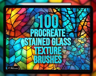 Stained glass Procreate brushes. Stained glass Procreate texture brushes. Procreate mosaic brushes. Mosaic texture Procreate brushes