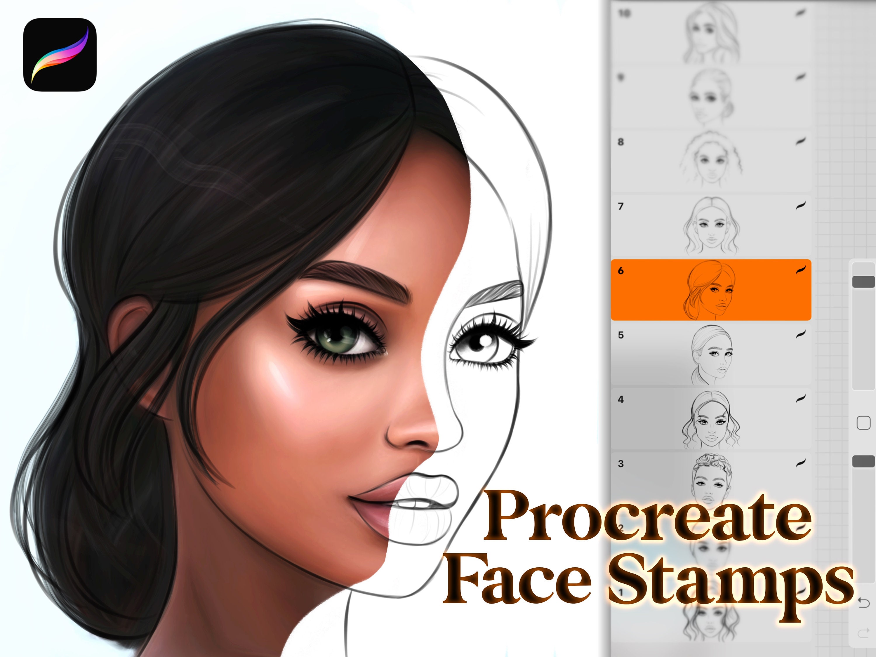 free face stamps for procreate