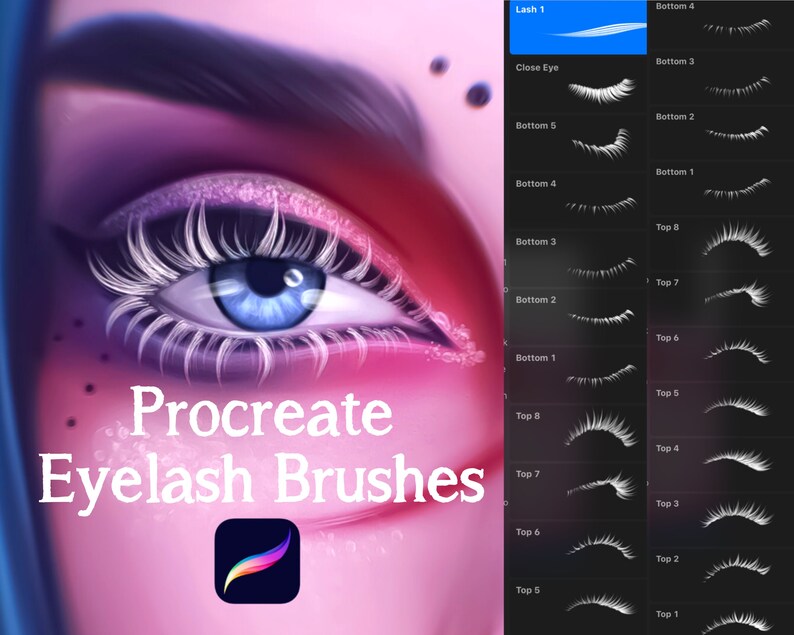 Procreate Eyelash Stamp Brushes Etsy