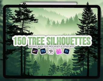 Procreate Tree Silhouette Stamps (Photoshop & Clip Studio Paint supported)