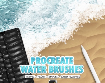 Procreate Water Brushes: Waves, Foam, Ripples & Sand Textures