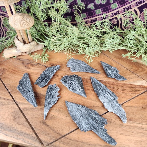 Black Kyanite Fans - Sparkly Black Kyanite - Rough Black Kyanite - Kyanite Crystal - Kyanite Fan - Natural Kyanite