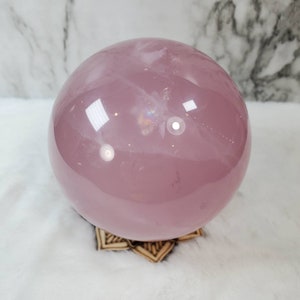 Dark Pink Rose Quartz Sphere - Rainbow Rose Quartz - Polished Rose Quartz - Rose Quartz Sphere