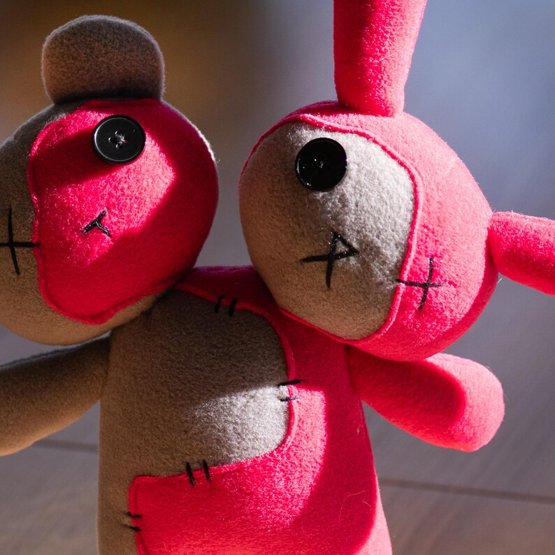 Stitched Match — Two-headed Bunny & Bear Plush | Strange Cute Handmade ...