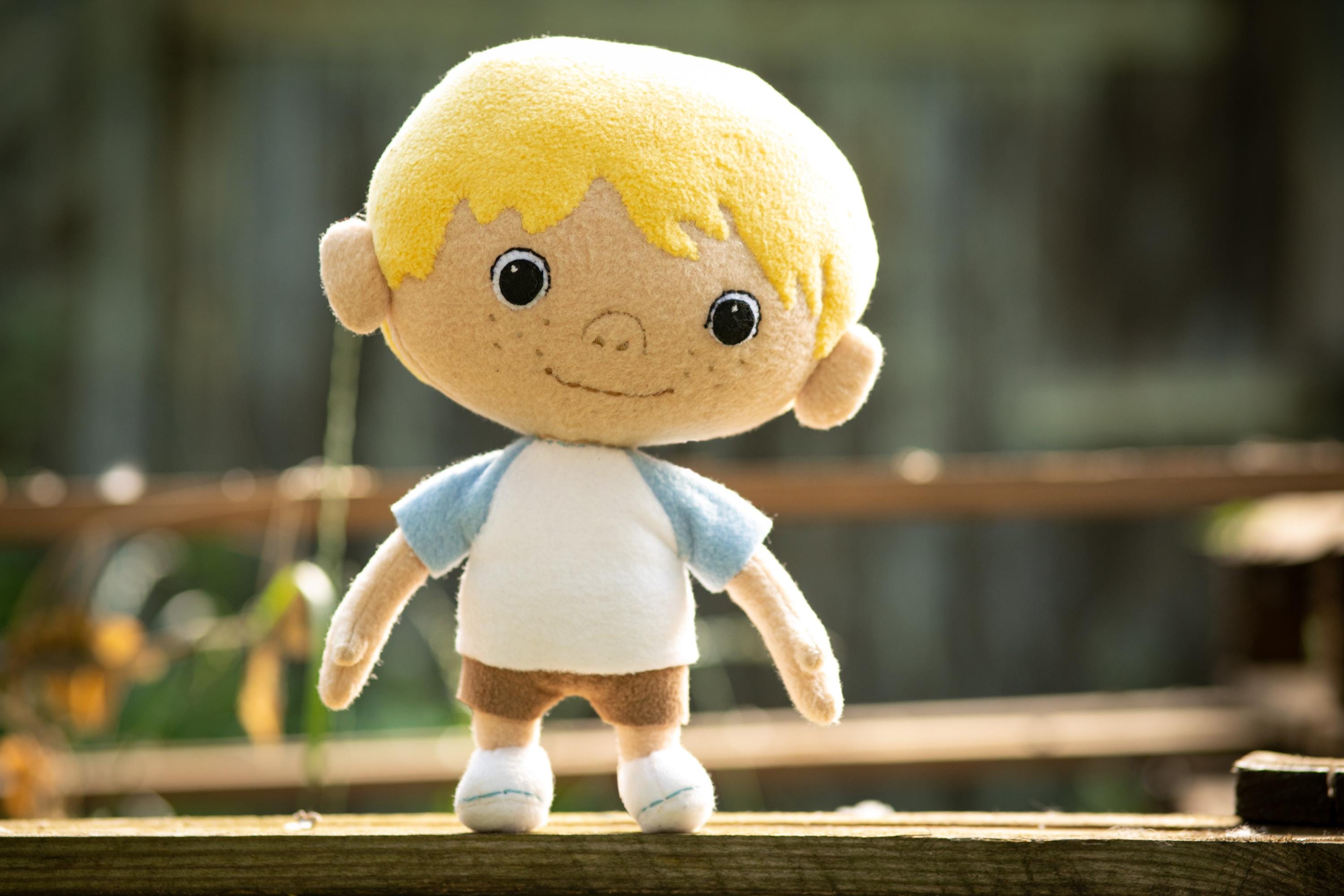 Hank boy plushie, Trash Truck inspired, 9.4 in, handmade doll, made to order