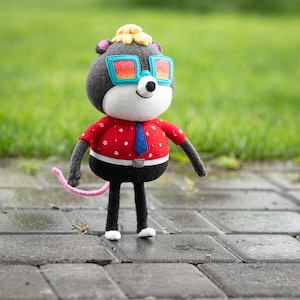Peluche del topo Bill, Bill e Jill - The Mice Squad, animale di peluche fatto a mano, alto 7,8 pollici, realizzato su ordinazione