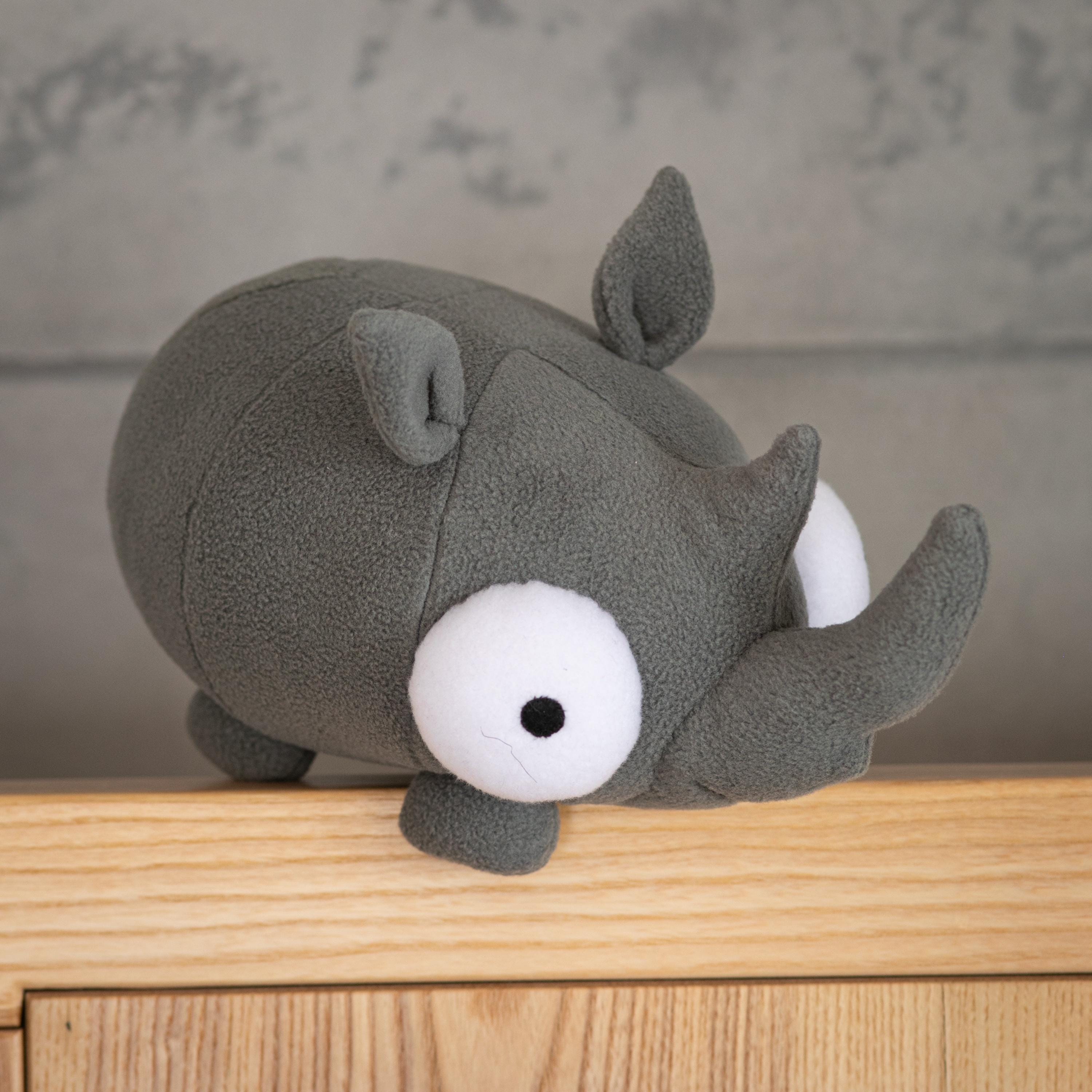 Ximi Rhinoplush Rhino Plush – Handmade Earthy Safari Animal Stuffed Toy, Unique Horned ...