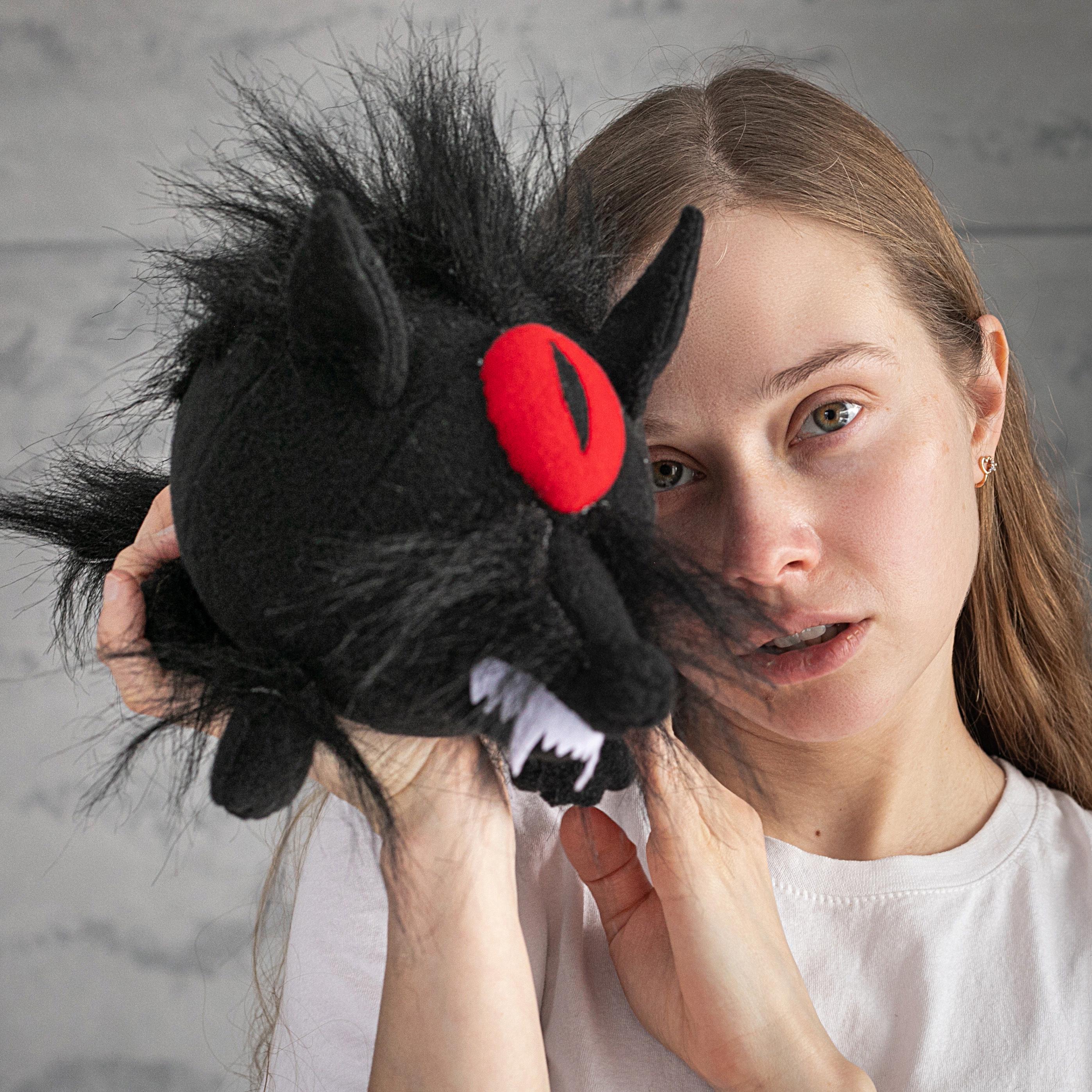 Plush Black Shuck – Handmade Unique Collection Plush-eyes