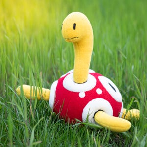 Shuckle the turtle plush, shiny Shuckle handmade plushie, 11 in high, made to order