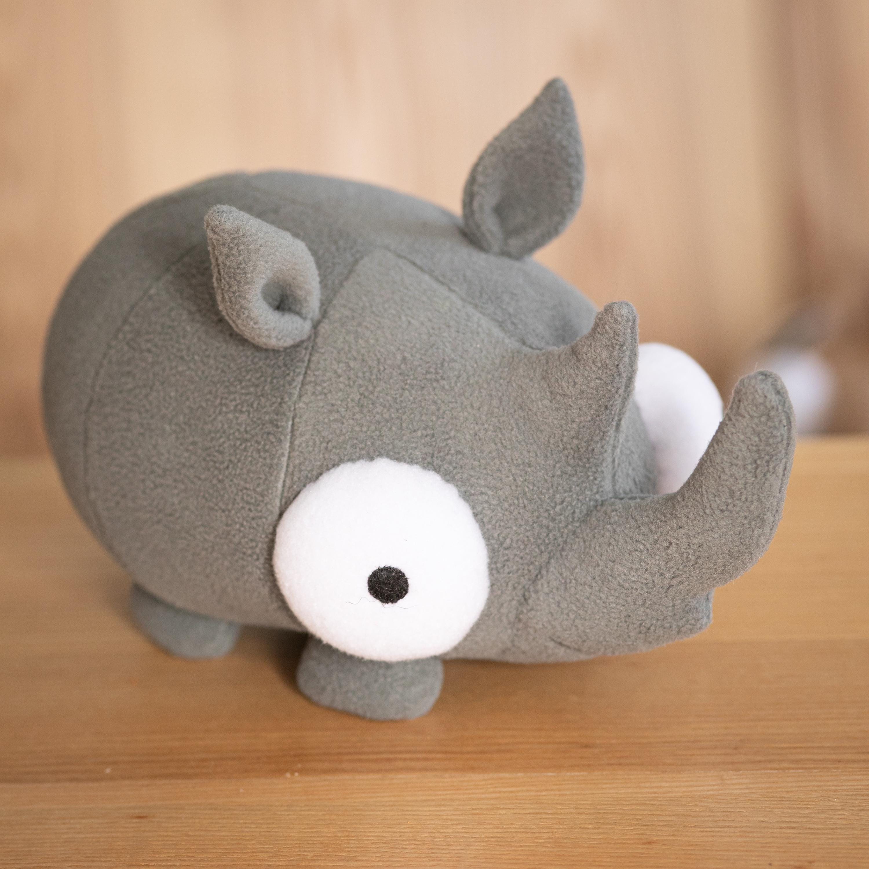 Ximi Rhinoplush Rhino Plush – Handmade Earthy Safari Animal Stuffed Toy, Unique Horned ...