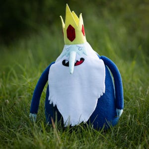 Ice King plushie, Ice Wizard, Adventure Time inspired, handmade stuffed animal, 13.3 inches in high, made to order