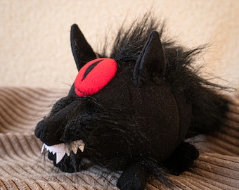 Plush Black Shuck – Handmade Unique Collection Plush-eyes