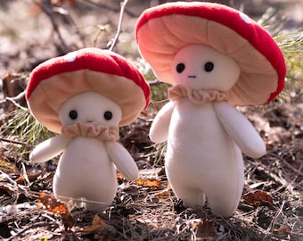 Mushroom Guy Plush • Handmade Forest Spirit • Soft Mushroom Doll • Fairycore Decor • Woodland Plushie • Cozy Magical Companion