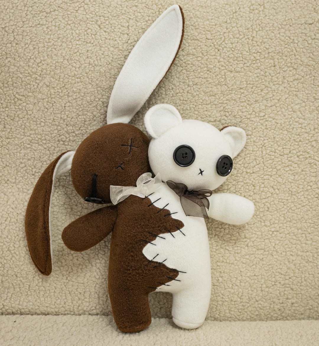 Stitched Between — Two-headed Bunny & Bear Plush | Handmade Creepy Cute ...