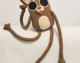 Floppy Noodle Chihuahua Plushie - Long Limb Silly Dog Toy, Quirky Animal Lover Gift & Unique Scrongly Pet Shape Pillow