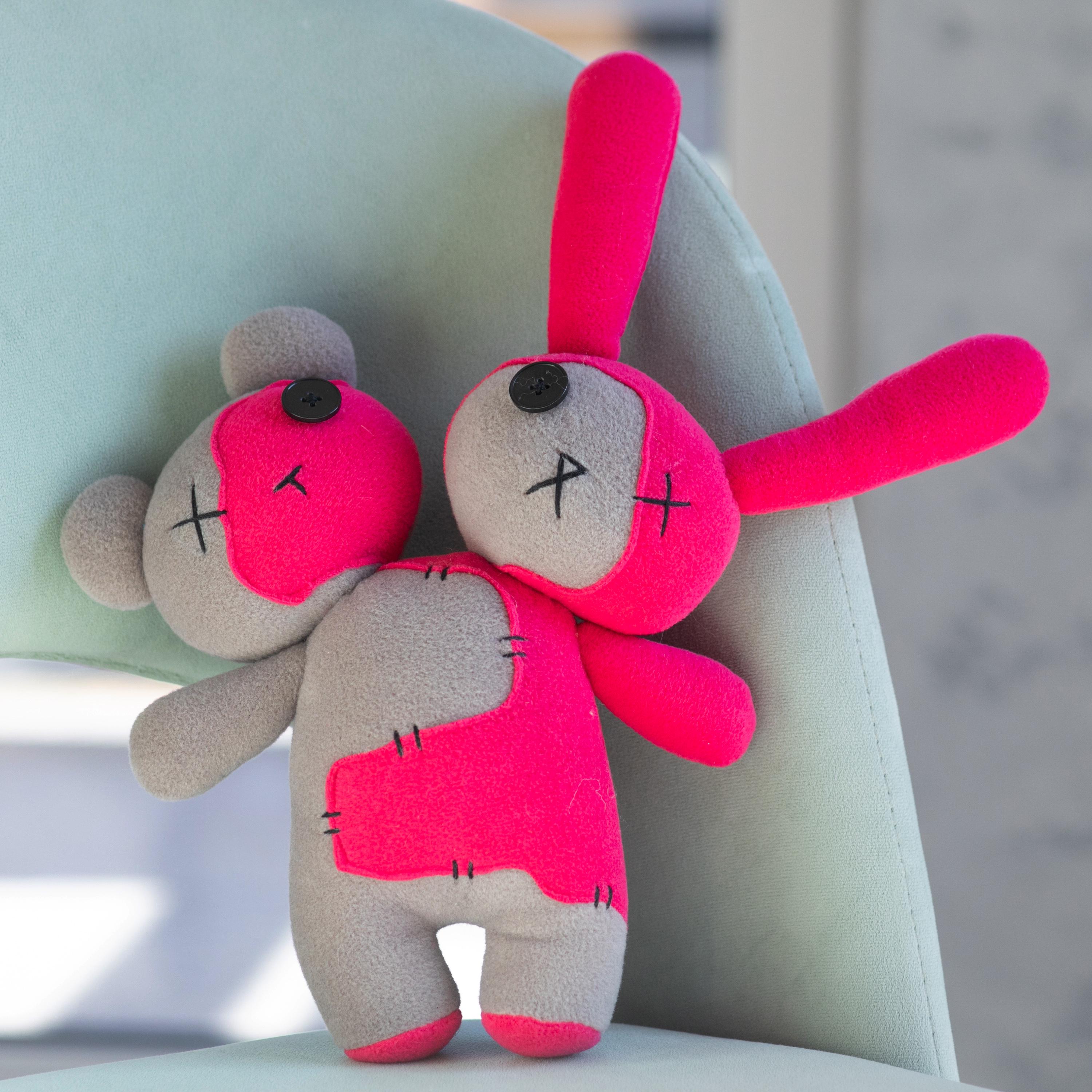 Stitched Match — Two-headed Bunny & Bear Plush | Strange Cute Handmade ...
