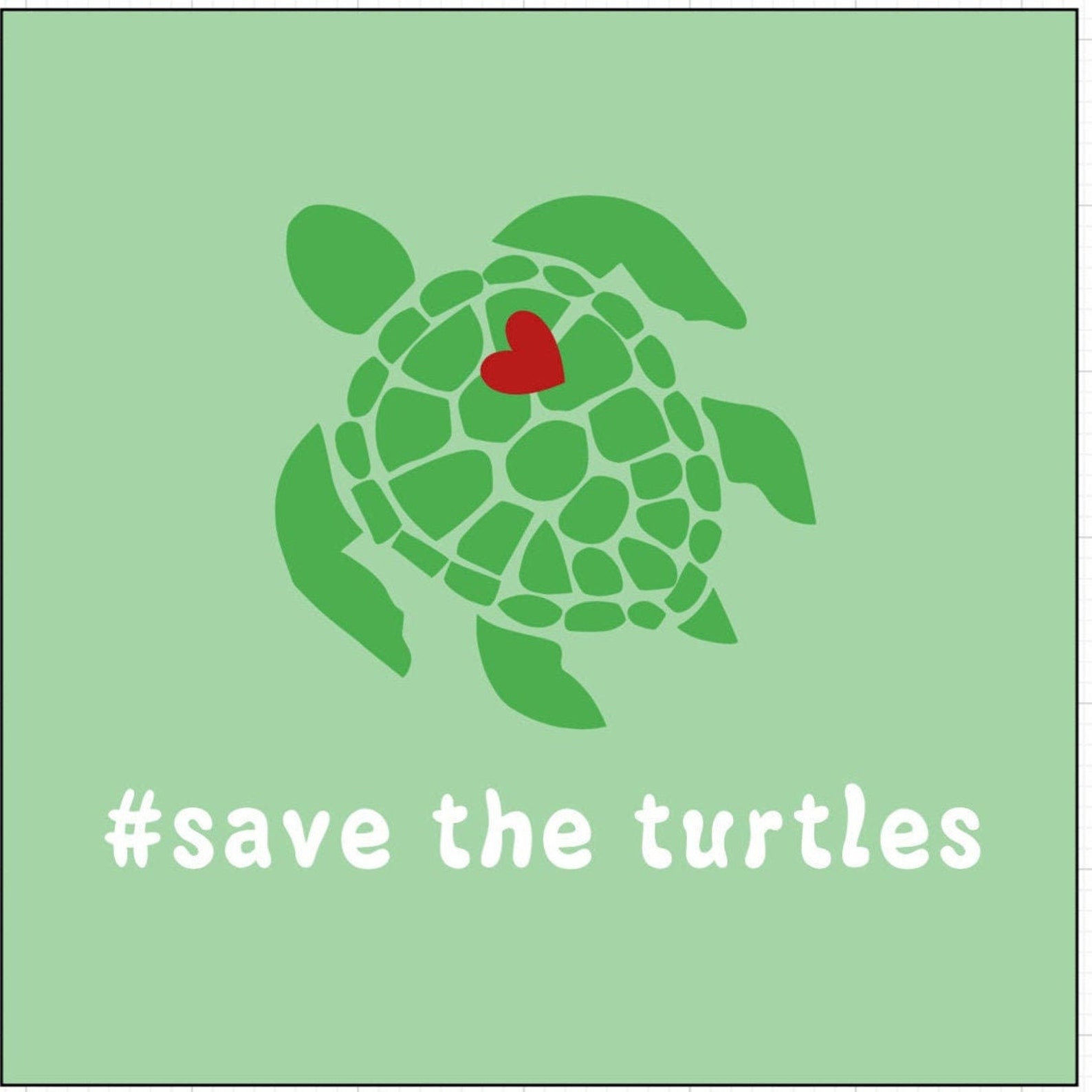 Save the turtles hashtag VSCO girl animal lover Etsy