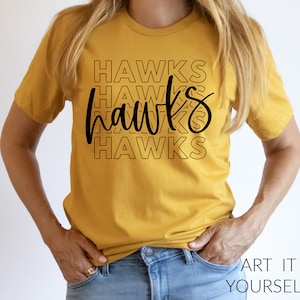 Hawks Team Design, Team Apparel, Hawks Shirt SVG, Hawks Mascot,  Cricut / Sillhouette Files, svg, png