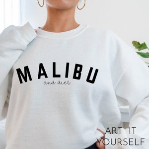 Malibu und Diät Shirt Design, Girls Night Out Apparel, Malibu und Diät Shirt SVG, Cricut / Sillhouette Files, svg, png