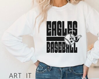 Eagles Retro Baseball Team Design, Team Apparel, Eagles Shirt SVG, Eagles Mascot,  Cricut / Sillhouette Files, svg, png