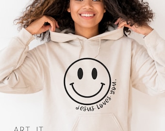 Jesus Loves You Smiley Face Design, SVG PNG PDF (Digital Download)