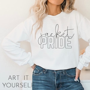 Jacket Pride Team Design, Team Apparel, Jackets Shirt, Jackets Mascot,  Cricut / Sillhouette Files, svg, png