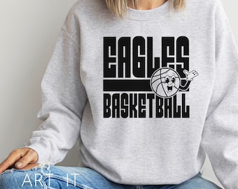 Eagles Retro Basketball Team Design, Team Apparel, Eagles Shirt SVG, Eagles Mascot,  Cricut / Sillhouette Files, svg, png